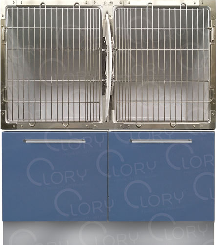 2-compartment veterinary cage - GAPVC009 - Lory Progetti Veterinari srl - two-level / PVC