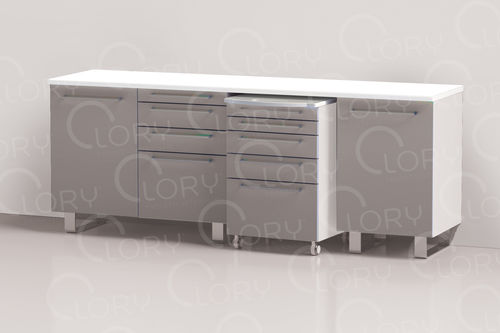 Veterinary clinic worktop - COMP004/A - Lory Progetti Veterinari srl - with drawer / with storage unit / with door