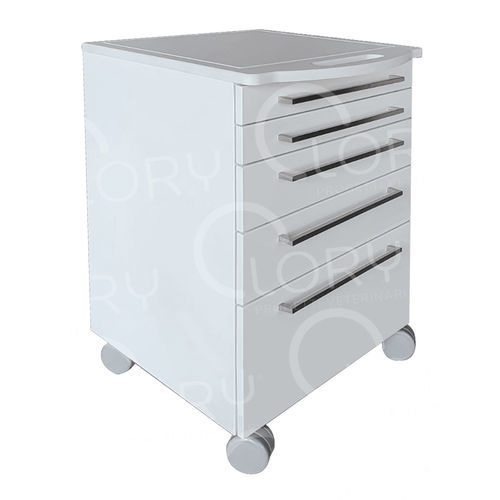 Veterinary clinic cabinet - MO009 - Lory Progetti Veterinari srl - on casters / white / 5-drawer
