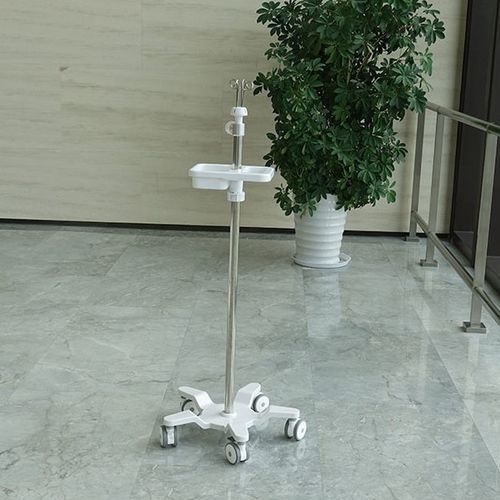 IV pole on casters - BIV05 - Rooe Medical - 4-hook / telescopic / stainless steel