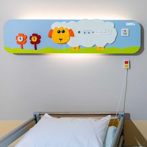 Wall-mounted bed head unit - MERYfun - INMED S.A. - horizontal / pediatric / for patient rooms