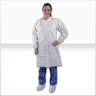 Unisex visitor gown - Critical Cover® BarrierTech® - ALPHA PROTECH - polypropylene / polyethylene / white