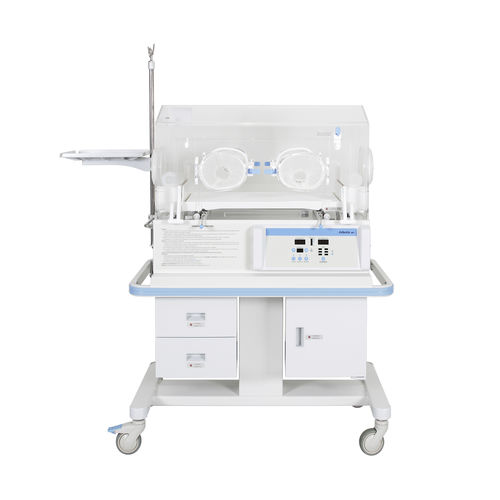 Infant incubator on casters - Infantia NB1 - DRE Veterinary - with 4 operating windows