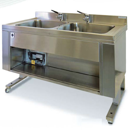 Laboratory sink - Felmed - Felcon - 2-station / stainless steel / height-adjustable