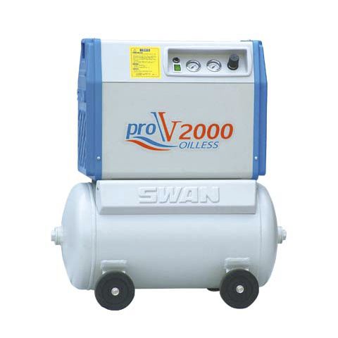Dental air compressor - ProV series - TONG CHENG IRON WORKS CO.,LTD - on casters / oil-free