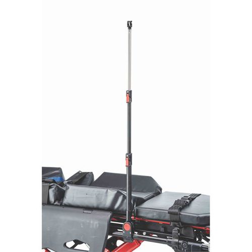 Rail-mounted IV pole - 8835 - Ferno Canada Inc. - 3-hook / folding / stainless steel