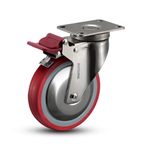 Stainless steel wheel - SX   - MEDCASTER - with brake / swiveling