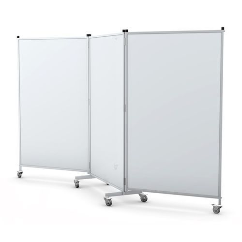 Mobile hospital screen - PJ-03 (PC) - TECHMED - on casters / 1-panel / hospital room