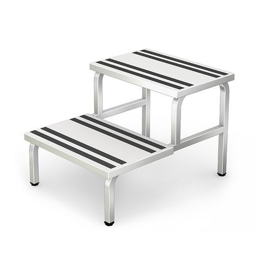 Non-slip step stool - PO-02 - TECHMED - stainless steel