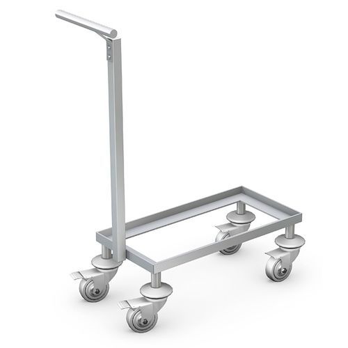Transport trolley - WKS-3 - TECHMED - stainless steel / with basket / with shelf
