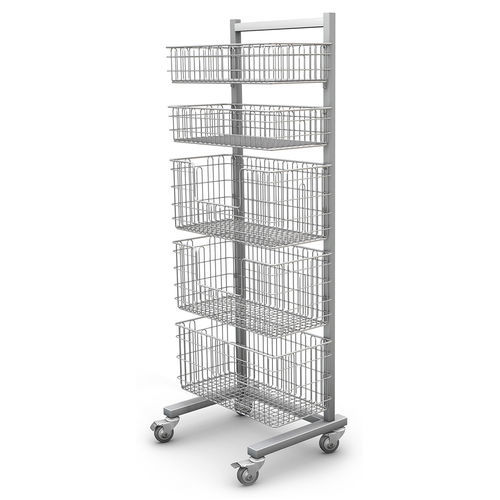 Stainless steel storage rack - RKS-5 - TECHMED - on casters