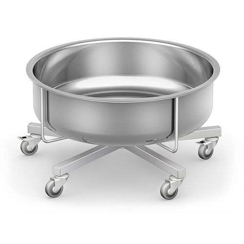 Trolley-mounted surgical basin stand - SMO-03 SERIES - TECHMED - stainless steel