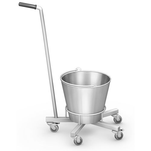 Trolley-mounted surgical basin stand - SMO-05 SERIES - TECHMED - stainless steel