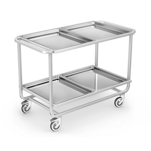 Transport trolley - WPP-02/G - TECHMED - meal delivery / stainless steel / 2-tray
