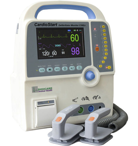 Manual external defibrillator - CardioStart CS82xVet - Digicare Animal Health - veterinary / with multi-parameter monitor