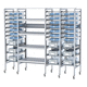 4-shelf shelving unit / for containers / for basket storage / for pharmacies