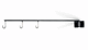 wall-mounted IV pole / 3-hook / stainless steel
