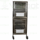 dog veterinary cage / modular / 2-compartment / stainless steel