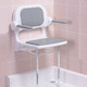 shower seat / with armrests / with backrest / wall-mounted