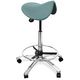 healthcare facility stool / height-adjustable / with footrest / on casters