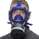 activated carbon filter respirator / full-face / unisex / blue