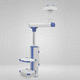 ceiling-mounted medical pendant / height-adjustable / single-arm / rotary