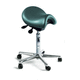 healthcare facility stool / height-adjustable / saddle seat / green