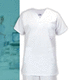 unisex scrub top / polyester / cotton / white