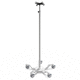IV pole on castors / 4-hook / stainless steel / aluminum