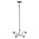 IV pole on casters / 4-hook / stainless steel / aluminum
