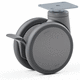 polyurethane wheel / polyamide / swiveling / with brake