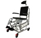 commode chair with armrests / on casters / with bucket / with footrest