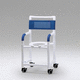 shower chair with armrests / on casters / with cutout seat / with backrest