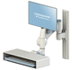 wall-mounted monitor support arm / medical / with keyboard arm / articulated