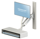 wall-mounted monitor support arm / medical / with keyboard arm / secure