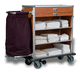 clean linen trolley / dirty linen / cleaning / with waste bin