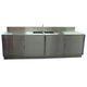 worktop with sink / with door / pharmacy / stainless steel