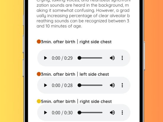 On March 13th, it is about changes in the breathing sounds of newborns (immediately after birth).