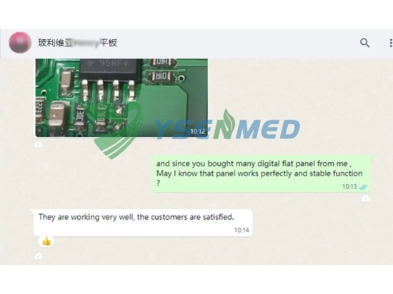 Customer from Bolivia satisfied with YSENMED flat panel detector YSFPD4343A.