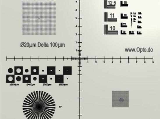 Microscope Calibration with Opto's target with 1.000 line pairs per millimeter