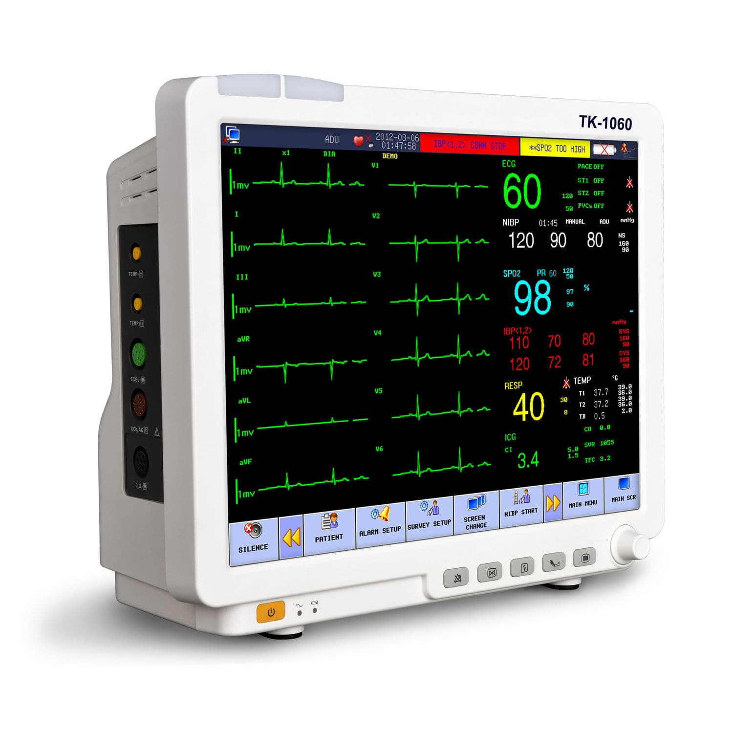 集中治療用患者モニター Tk1060 Tenko Medical ECG / NIBP / SpO2
