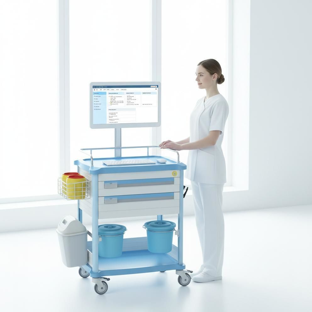 医療用コンピュータ用台車 - FG-H-15 - Fangge Medical - 薬配分用 / タブレット(PC)用 / ワイヤレス