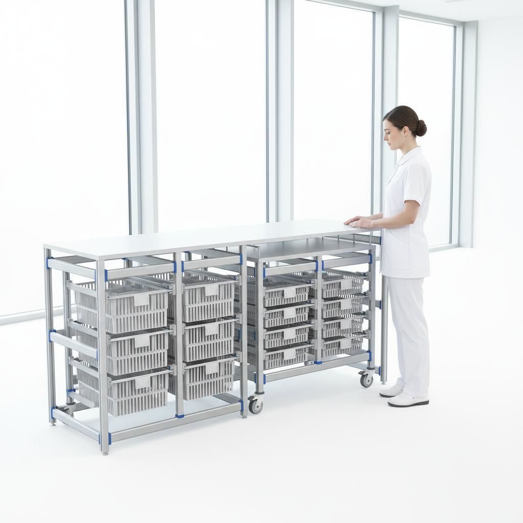看護用ワークステーション - FG-PW-60/40/3F/4F02 - Fangge Medical - シェルブ付き / キャスター付き ...