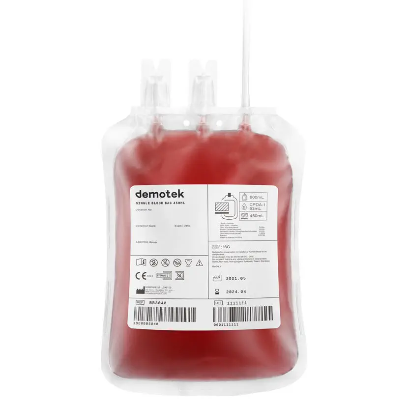 単一血液バッグ - BBS - Demophorius Healthcare - CPDA-1