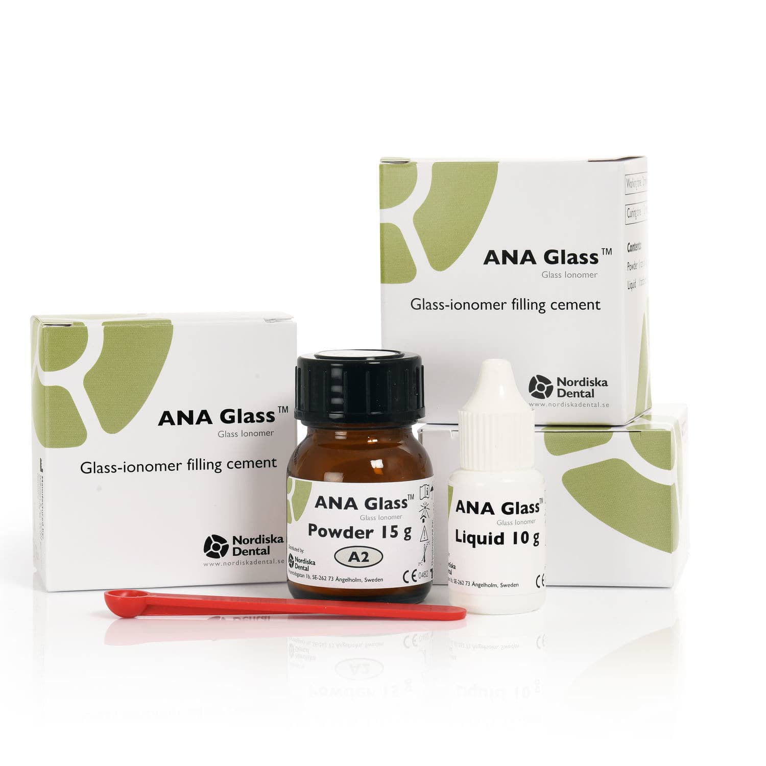 グラスアイオノマー歯科材料 ANA Glass™ Nordiska Dental AB 歯の修復用 / 粉末状 / 液体