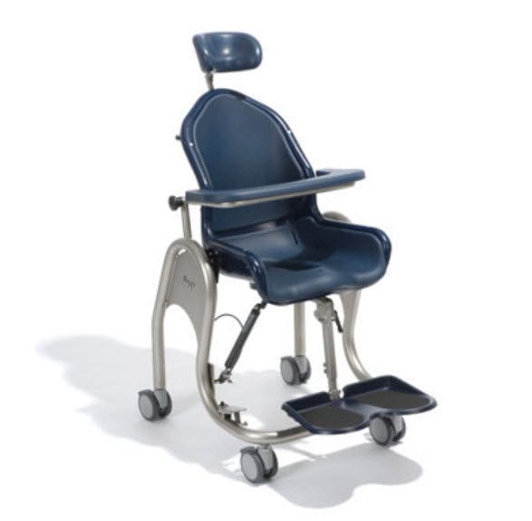 シャワー用チェア boris Schuchmann 背もたれ付き / ローラー付き / フットレスト付き