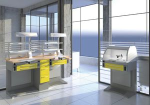 モジュール式歯科研究室用ワークステーション / ライト付き / カバー付き / 流し付き