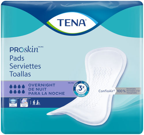 女性生理用ナプキン - PROSKIN OVERNIGHT - TENA - 通気性の良い / 28枚入り