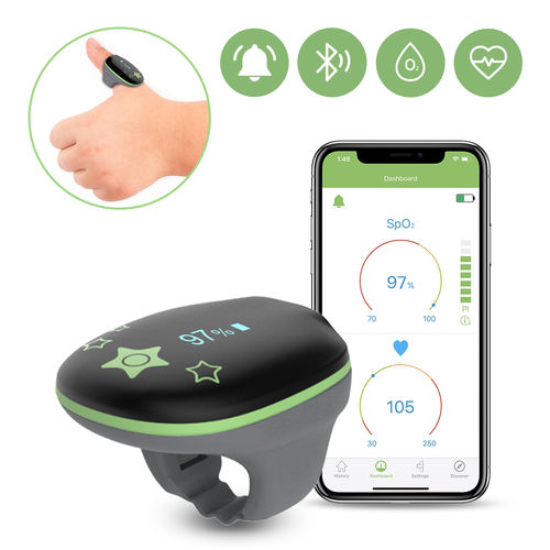 環状パルスオキシメータ - KidsO2 - Shenzhen Viatom Technology Co., Ltd. - CPAP療法用 / 自宅療養用 / 子供用
