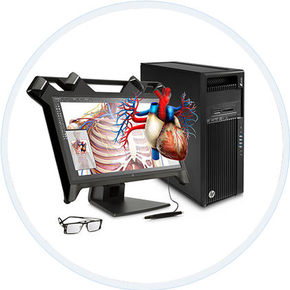 解剖学シミュレーター - EchoPixel True 3D  - Hewlett-Packard - ワークステーション / バーチャルリアリティー